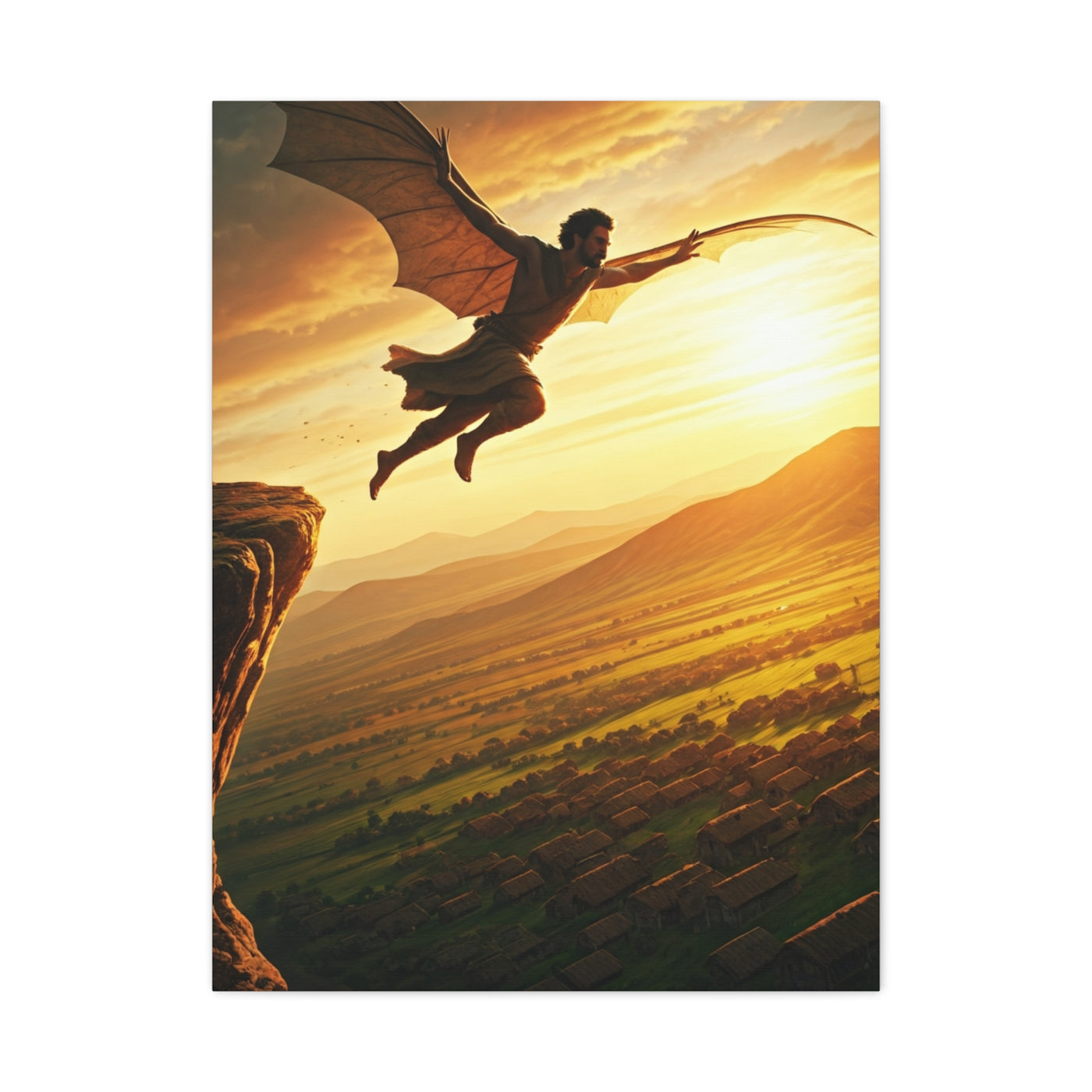 Skybound Winged Leap Wall Art & Canvas Prints