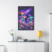 UV-Reactive Psychedelic Mushroom Forest Wall Art & Canvas Print