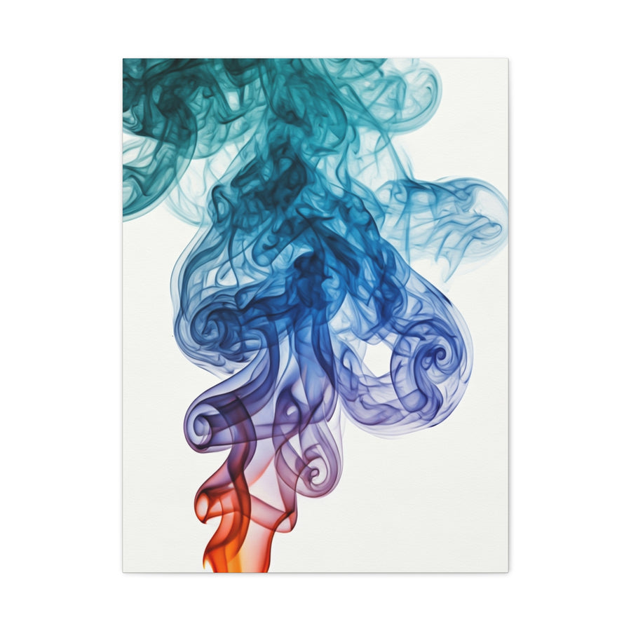 Blue and Amber Smoke Abstract Wall Art & Canvas Prints