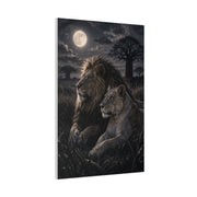 Lion and Lioness Under Moonlight Unity Wall Art & Canvas Print