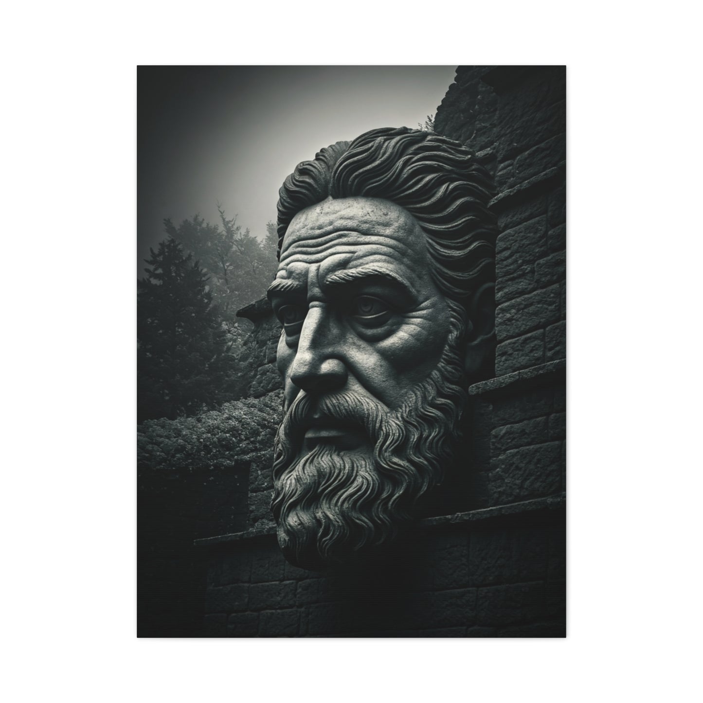 Ancient Stone Philosopher Bust Wall Art & Canvas Prints