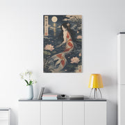 Japanese Koi Mermaid Moonlight Wall Art & Canvas Print