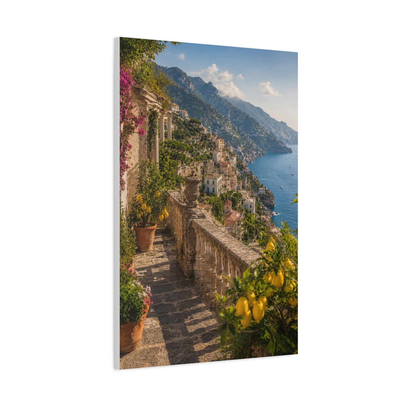 Amalfi Coast Terrace View Wall Art & Canvas Print