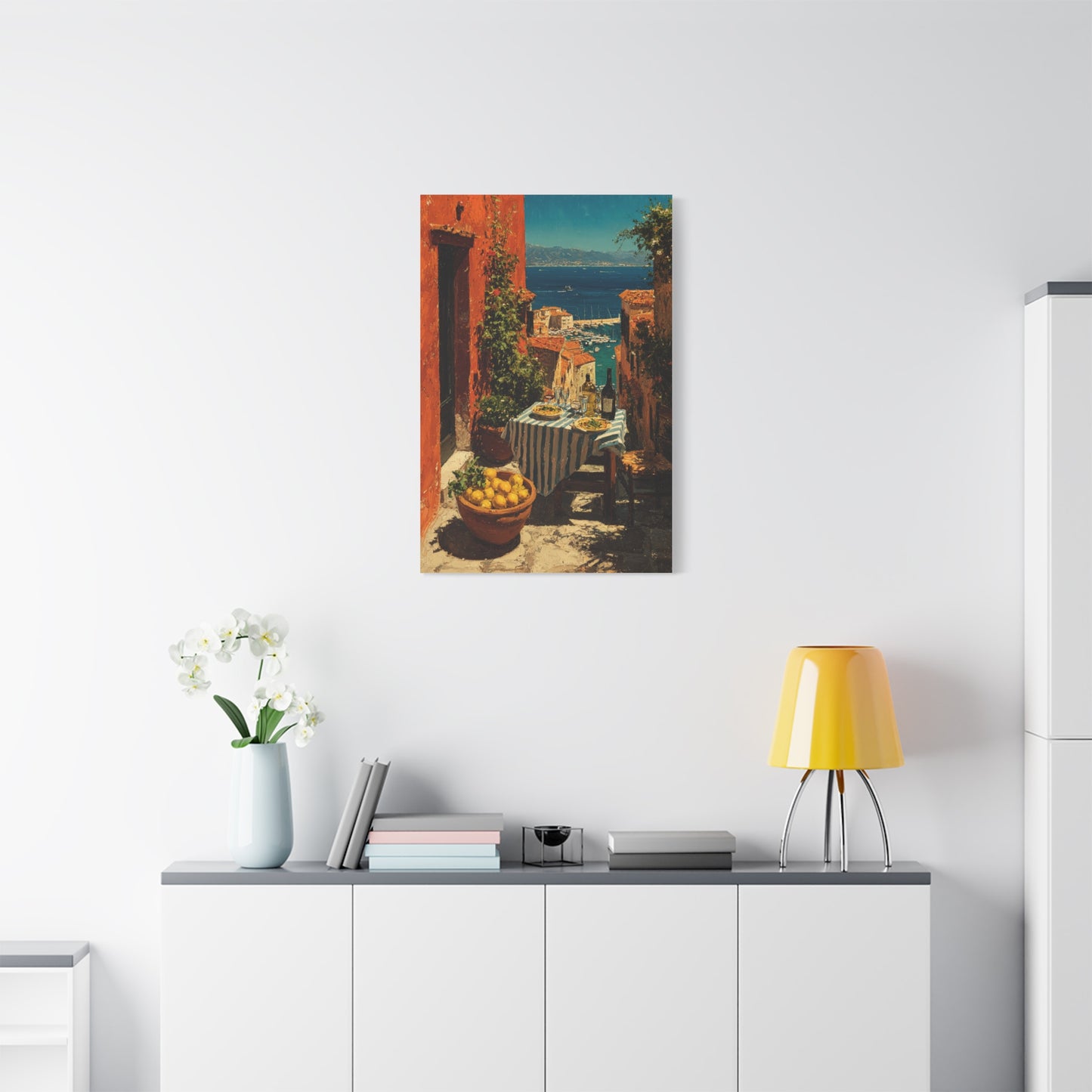 Amalfi Coast Terrace Lunch Wall Art & Canvas Print
