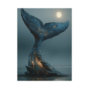 Moonlit Driftwood Whale Tail Wall Art & Canvas Print