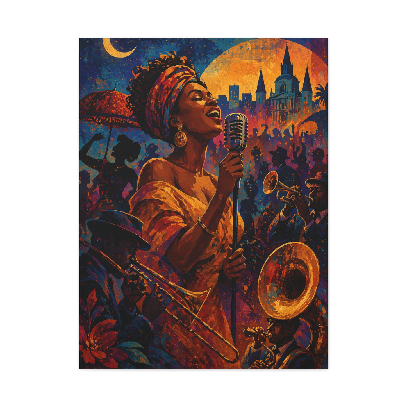 Jazz Festival Vocalist Celebration Wall Art & Canvas Print