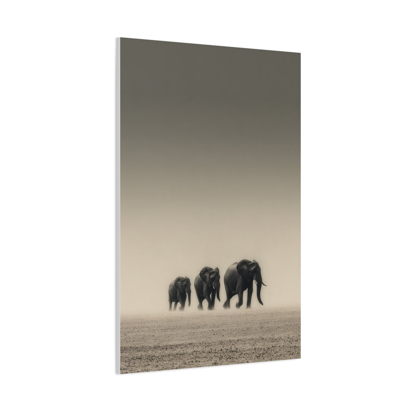 Minimal Elephant Family Dune Crossing Wall Art & Canvas Print