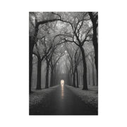 Misty Tree Avenue Monochrome Wall Art & Canvas Print