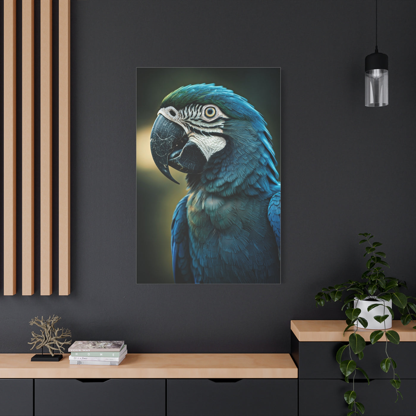Regal Blue Macaw Portrait Wall Art & Canvas Prints