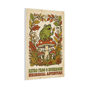 Whimsical Retro Frog and Mushroom Poster Wall Art & Canvas Print
