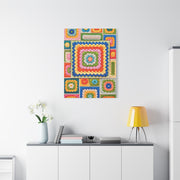Granny-Square Concentric Abstraction Wall Art & Canvas Print