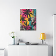 Neon Graffiti Palm Paradise Tropical Wall Art & Canvas Print
