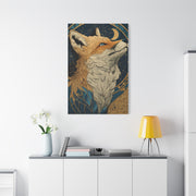 Celestial Fox Constellation Portrait Wall Art & Canvas Print