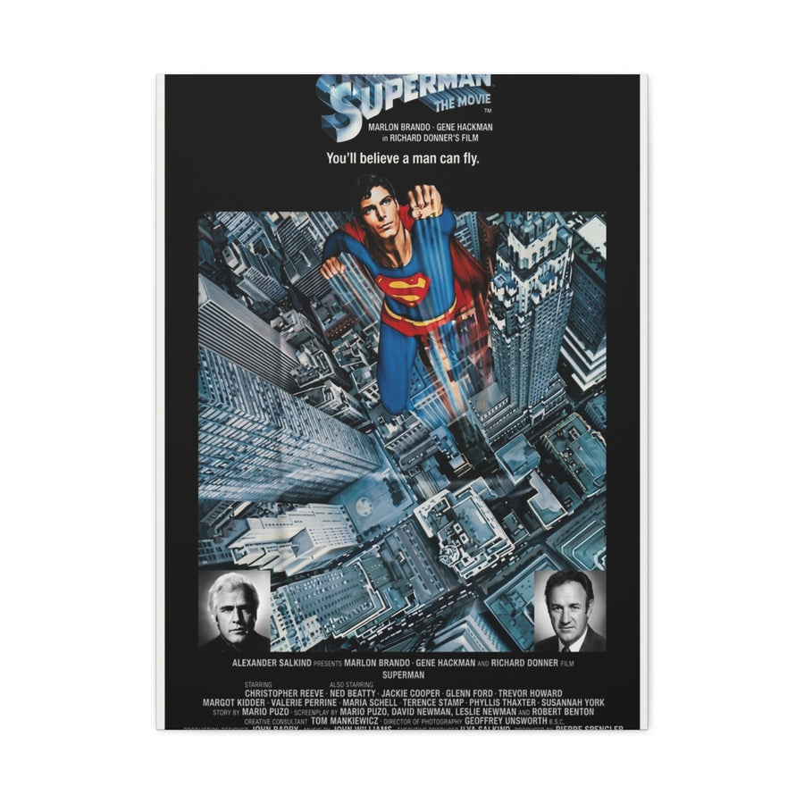Superman "You'll Believe A Man Can Fly" Movie Poster Wall Art & Canvas Print