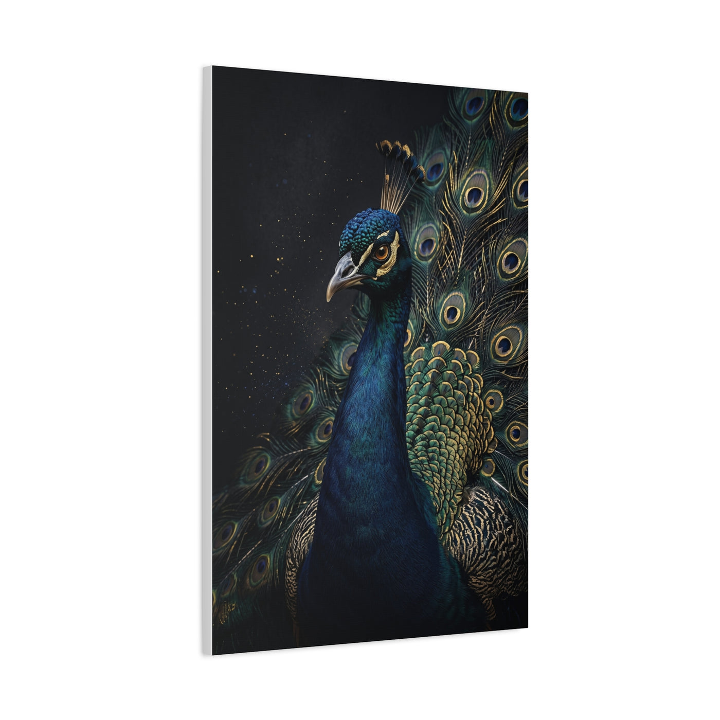 Dark Luxury Peacock Portrait Wall Art & Canvas Print