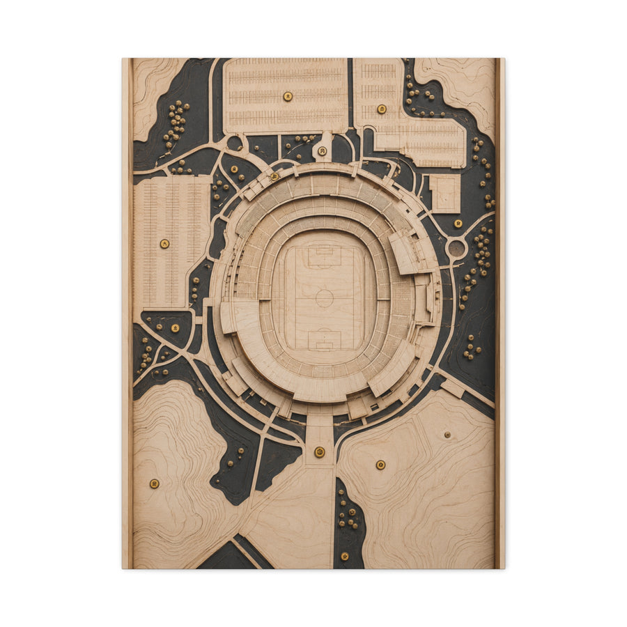 Topographic Stadium Map Sports Wall Art & Canvas Print