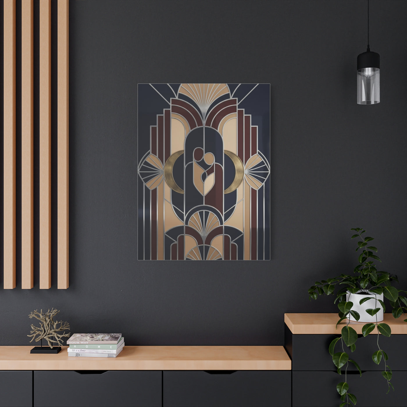 Neo-Deco Geometric Romance Composition Wall Art & Canvas Print