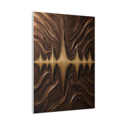 Golden Acoustic Wave Woodgrain Wall Art & Canvas Print
