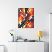 Chrome and Orange Liquid Abstraction Wall Art & Canvas Print