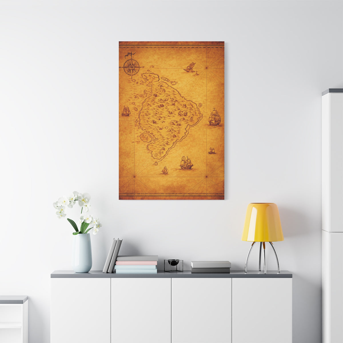 Old Pirate Island Chart Wall Art & Canvas Prints