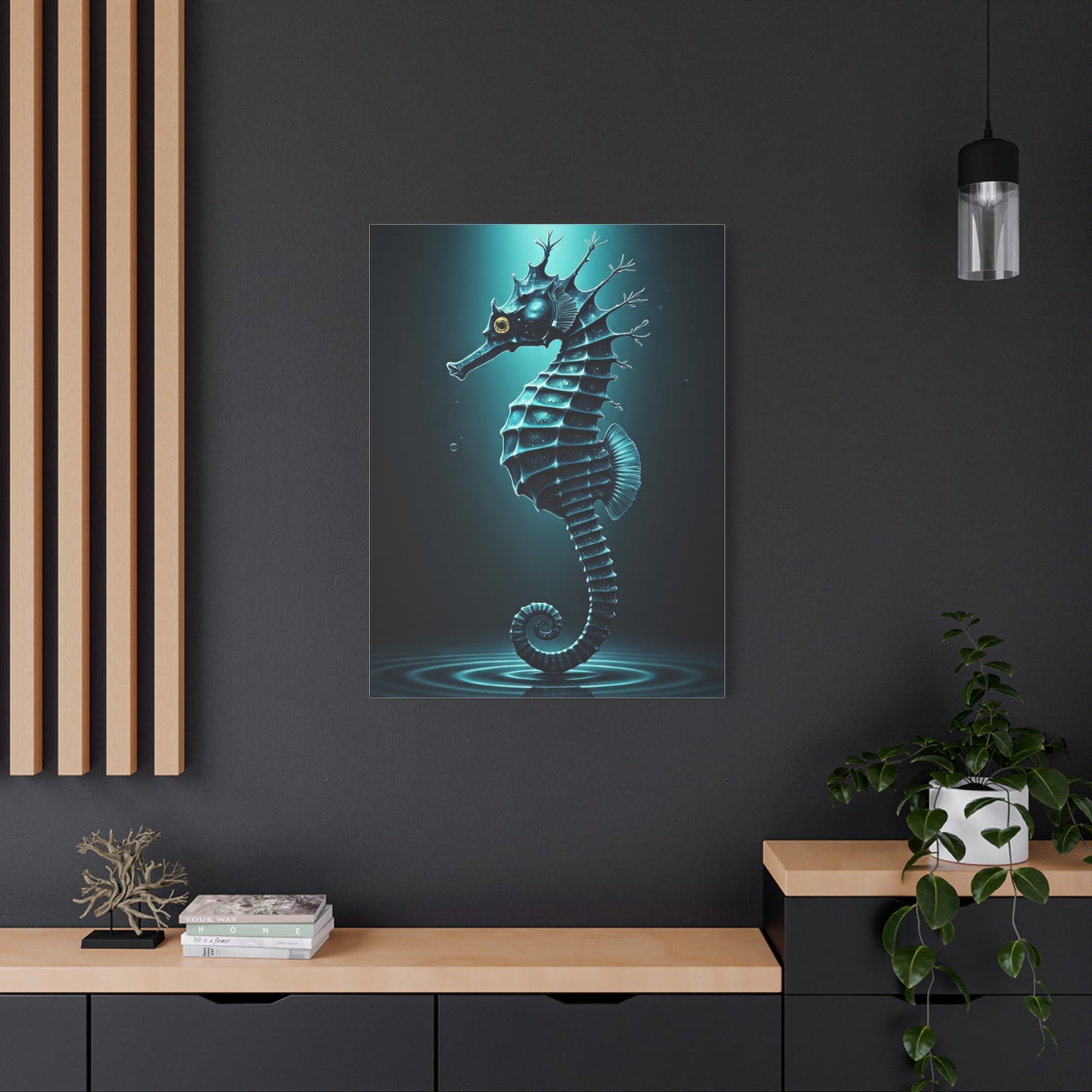 Seahorse in the Deep Blue Ocean Wall Art & Canvas Prints