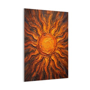 Fiery Impasto Sunburst Painting Wall Art & Canvas Print