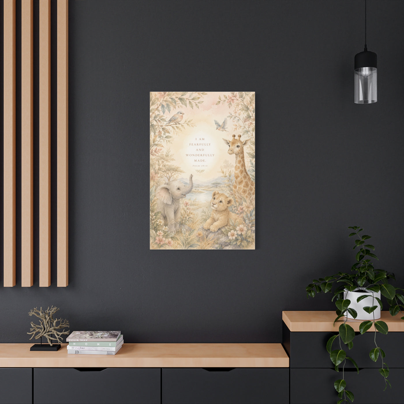 Fearfully and Wonderfully Made Nursery Scripture Wall Art & Canvas Print