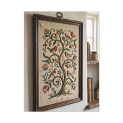 Framed Folk Tree Embroidery Study Wall Art & Canvas Print