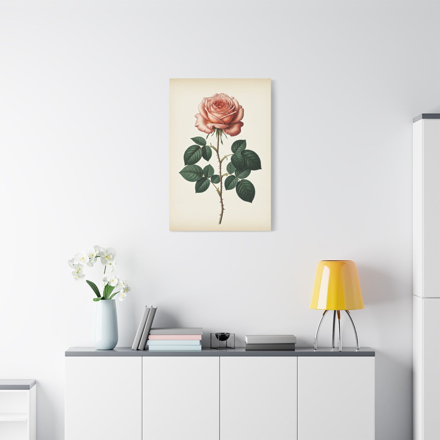 Vintage Rose Illustration Wall Art & Canvas Prints