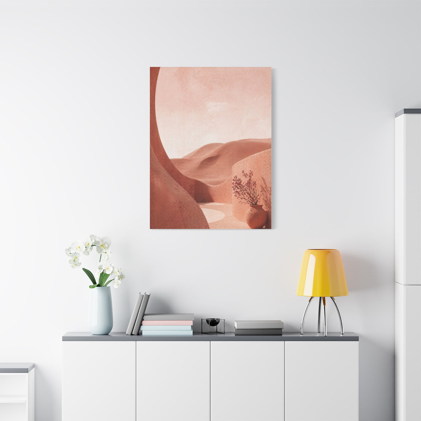 Terracotta Pink Desert Abstraction Wall Art & Canvas Print