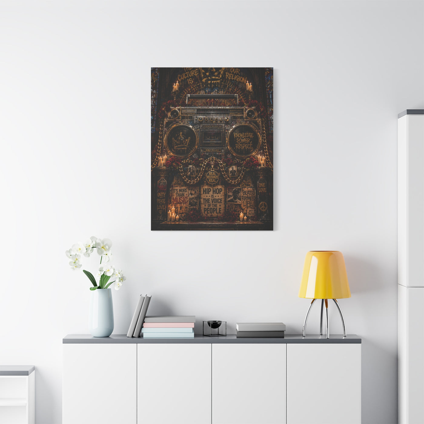 Hip Hop Cathedral Boombox Street Wall Art & Canvas Print