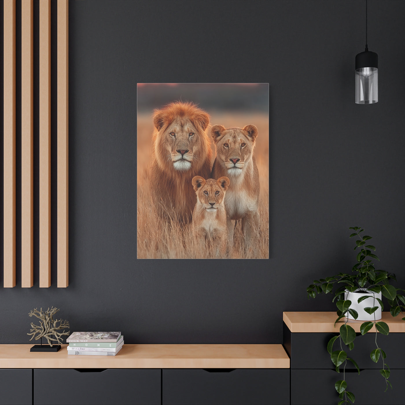 Lion Family Portrait Unity Wall Art & Canvas Print