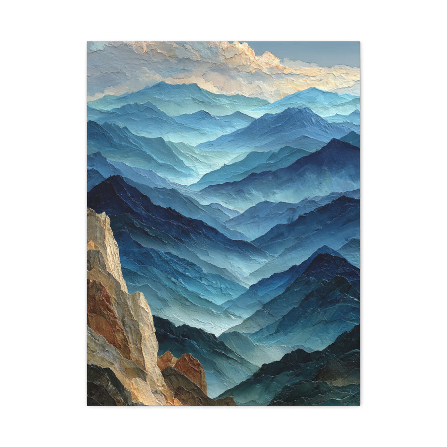 Layered Mountain Horizon Abstraction Wall Art & Canvas Print