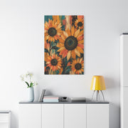 Rustic Color-Wash Sunflower Panel Wall Art & Canvas Print