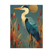 Modernist Heron Marsh Composition Wall Art & Canvas Print