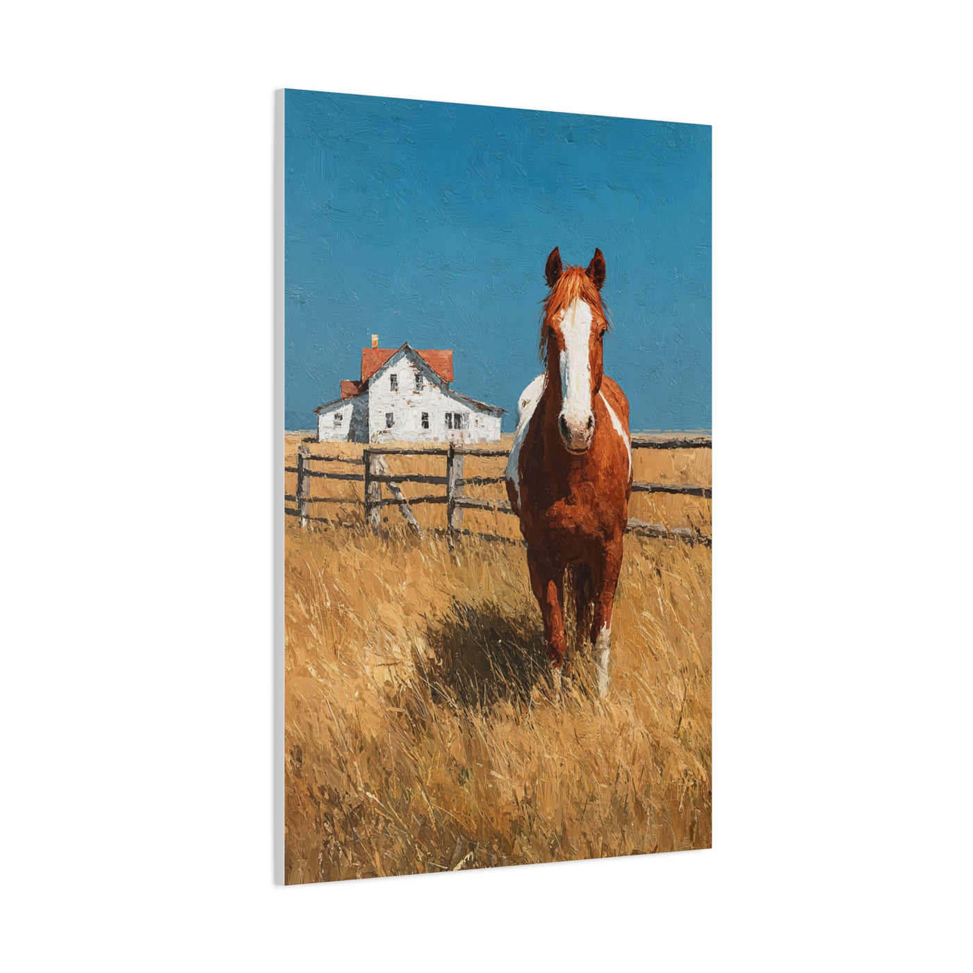 Chestnut Horse Farm Meadow Wall Art & Canvas Print