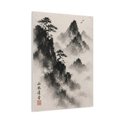 Japanese Sumi-e Misty Peaks Wall Art & Canvas Print