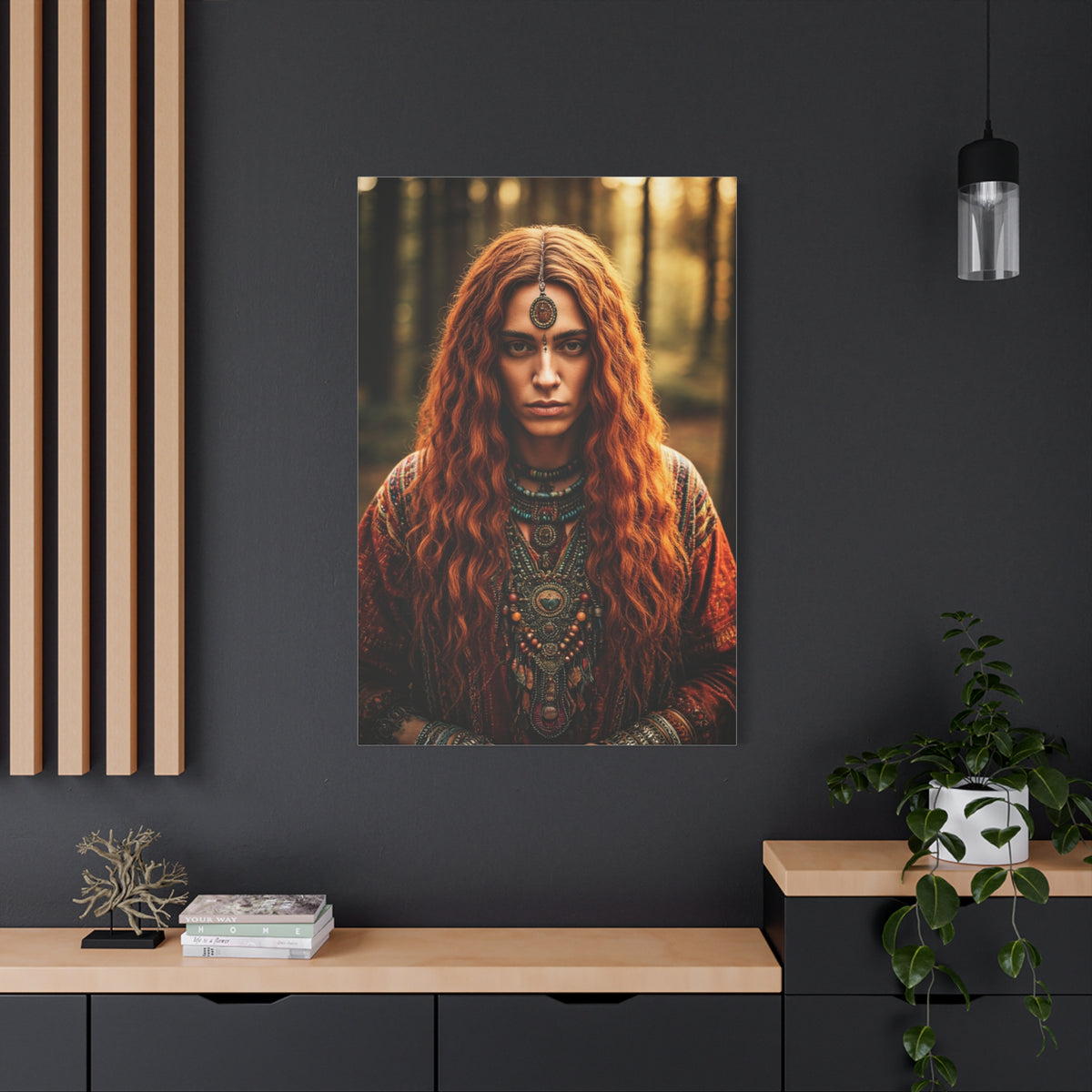 Forest Oracle with Copper Hair – Wall Art & Canvas Prints