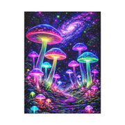 UV-Reactive Psychedelic Mushroom Forest Wall Art & Canvas Print