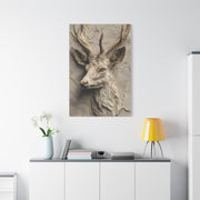 Rustic Stone Deer Relief Wall Art & Canvas Print
