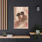 Soft Watercolor Intimate Kiss Scene Wall Art & Canvas Print