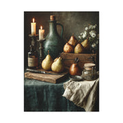 Rustic Pear & Candle Still Life Wall Art & Canvas Print