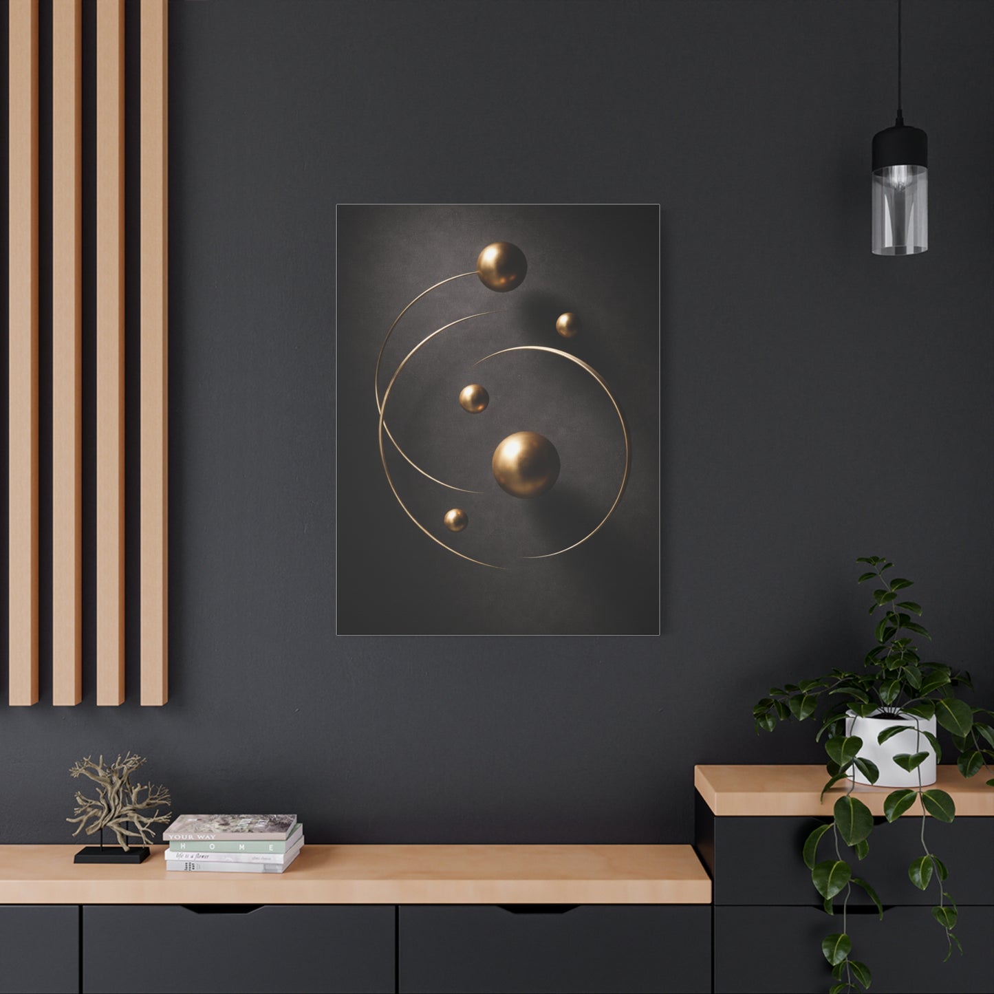 Floating Gold Sculptural Abstract Wall Art & Canvas Print
