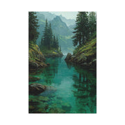 Emerald Mountain Lake Serenity Wall Art & Canvas Print