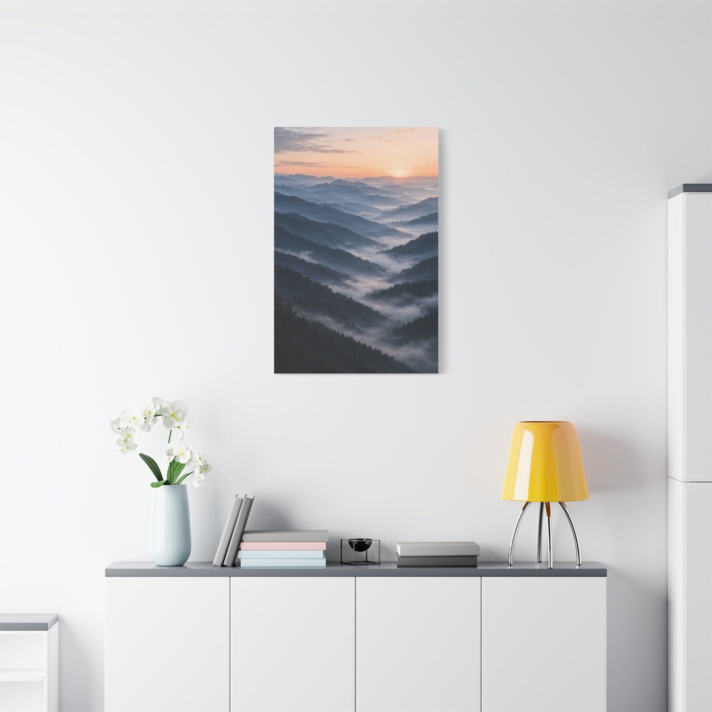 Endless Layered Mountain Ridges Dawn Wall Art & Canvas Print