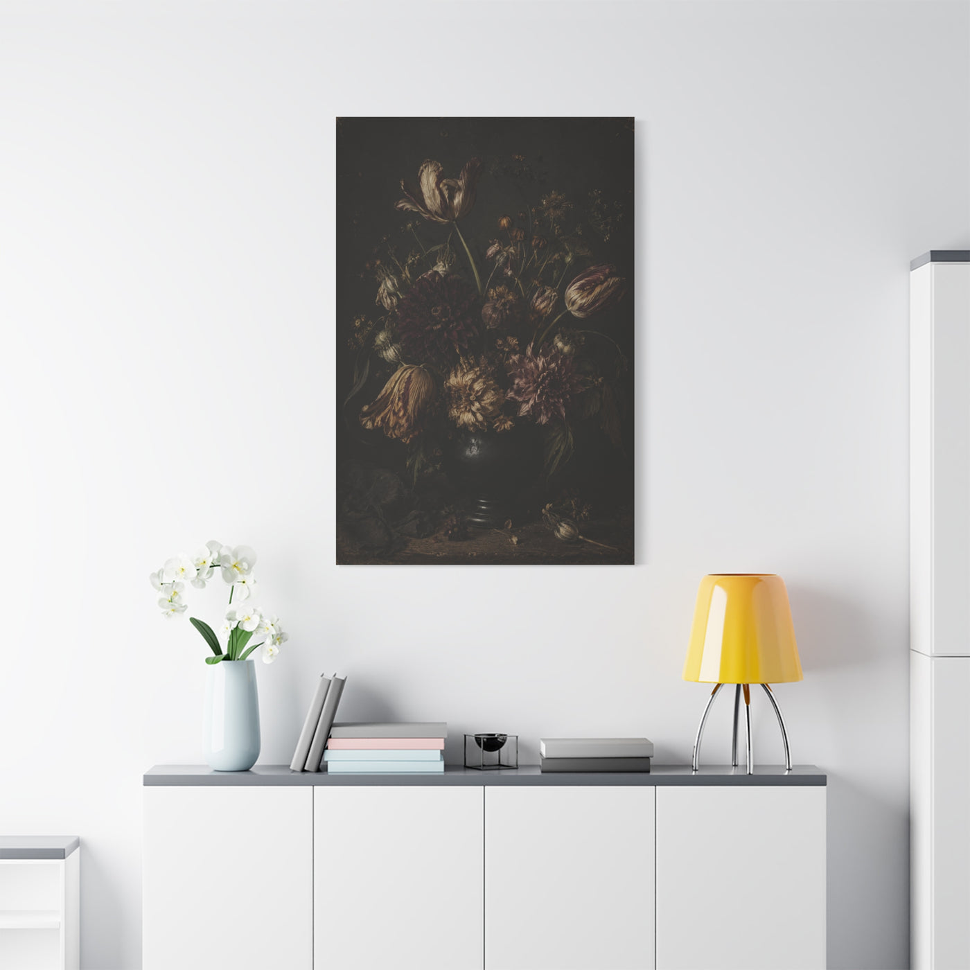 Dark Floral Old Master Still Life Wall Art & Canvas Print