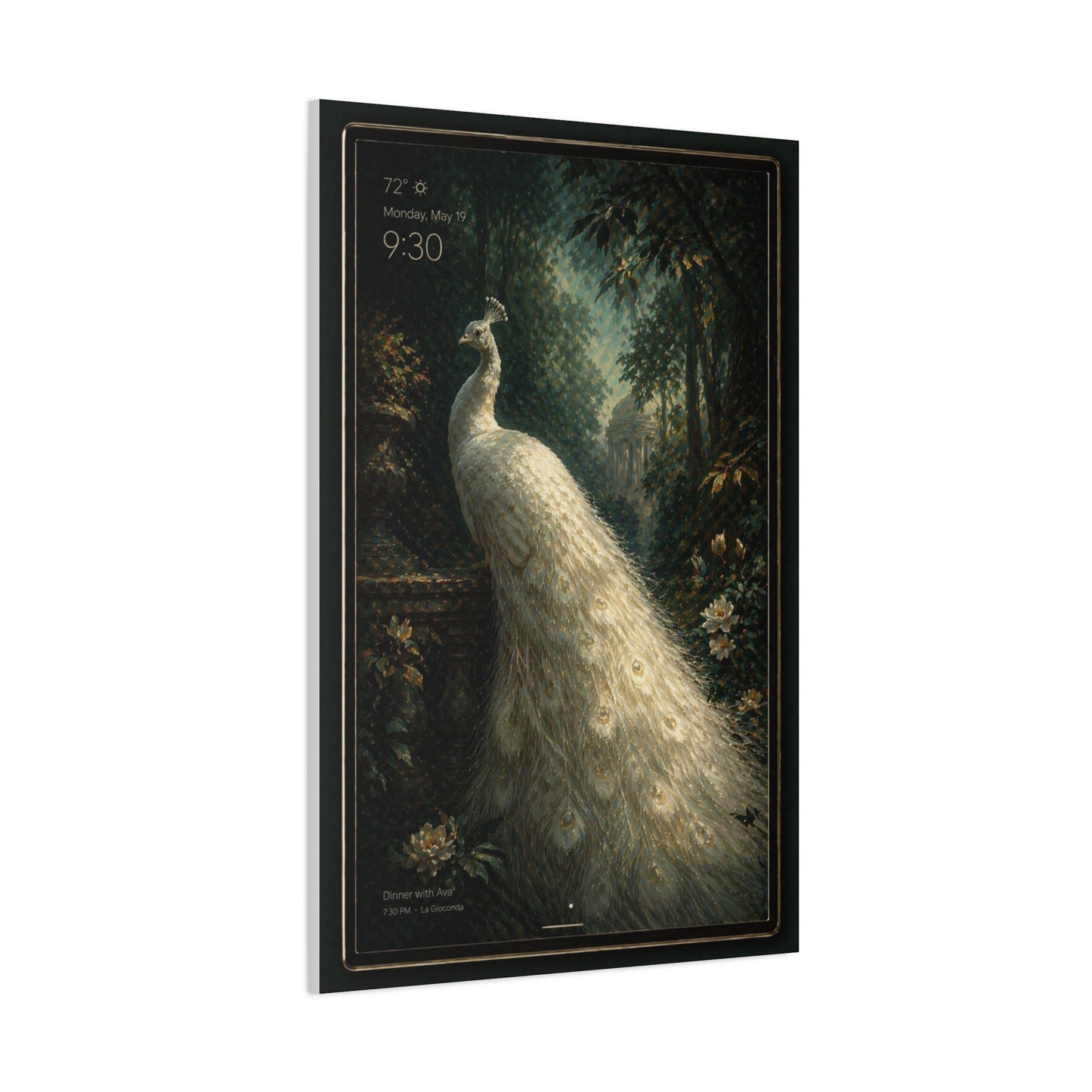 Digital White Peacock Forest Display Wall Art & Canvas Print