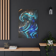 Glass & Steel Ocean Wave Architectural Sculpture Wall Art & Canvas Print