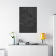 Dark Textured Wave Monochrome Statement Wall Art & Canvas Print