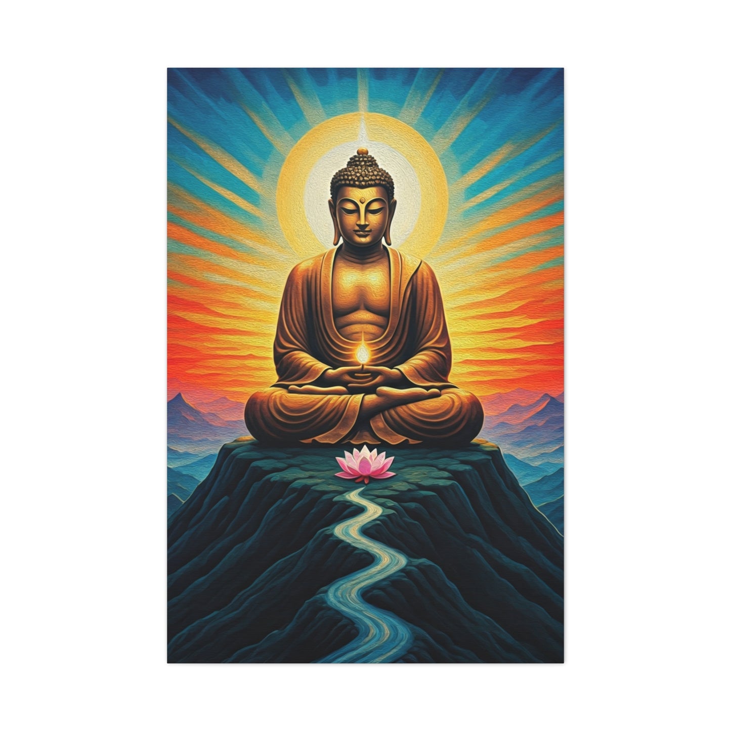 Meditative Buddha with Lotus Path Wall Art & Canvas Prints